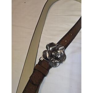 Flower Metal Rose Buckle Belt XL 46' Western Cowgirl Boho retr0